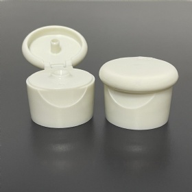 24mm Plastic Flip Top Cap 24-410 White Smooth Surface Dispensing Bottle Snap Top Cap